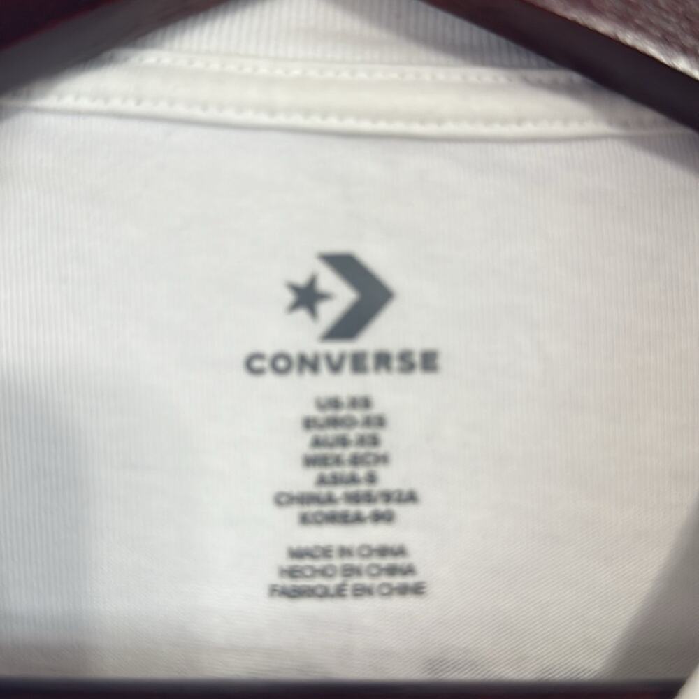 Converse White Long Sleeve Graphics Tee Casual Cotton Size XS - Picture 5 of 6